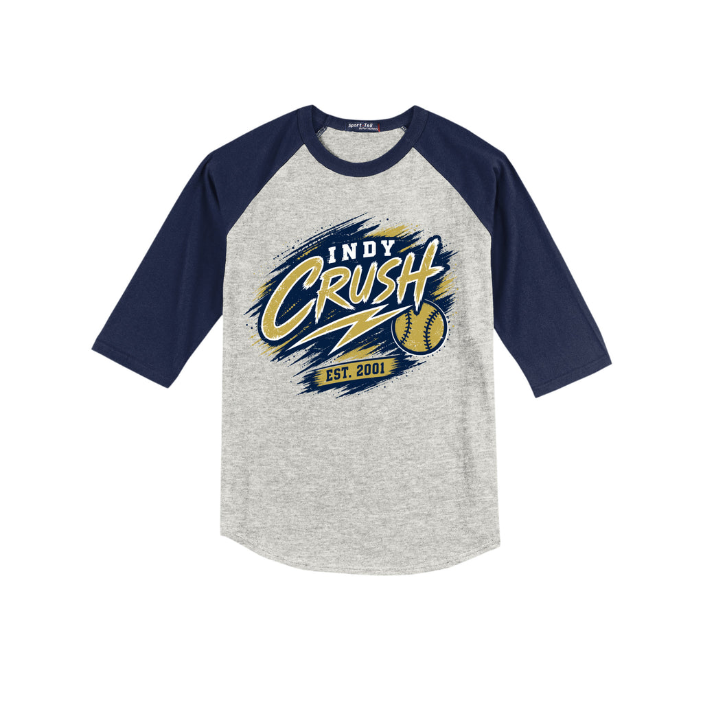 INDY CRUSH YOUTH RAGLAN JERSEY YT200 - CHOOSE FROM 4 DESIGNS