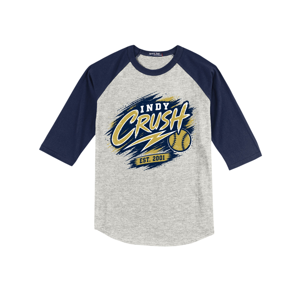 INDY CRUSH YOUTH RAGLAN JERSEY YT200 - CHOOSE FROM 4 DESIGNS