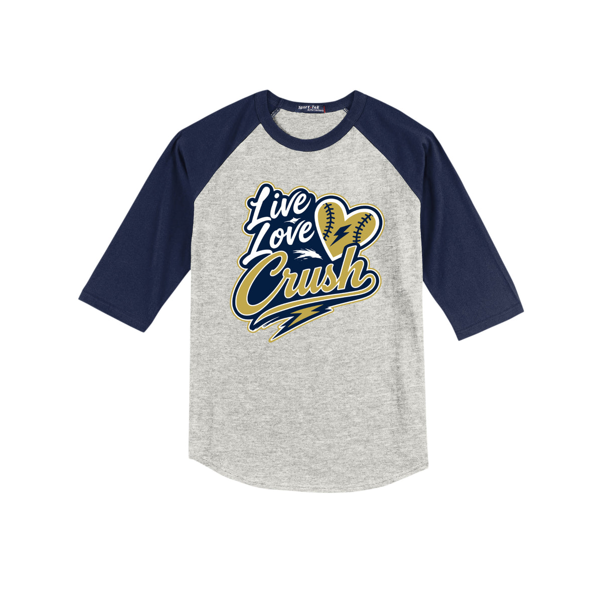 INDY CRUSH YOUTH RAGLAN JERSEY YT200 - CHOOSE FROM 4 DESIGNS