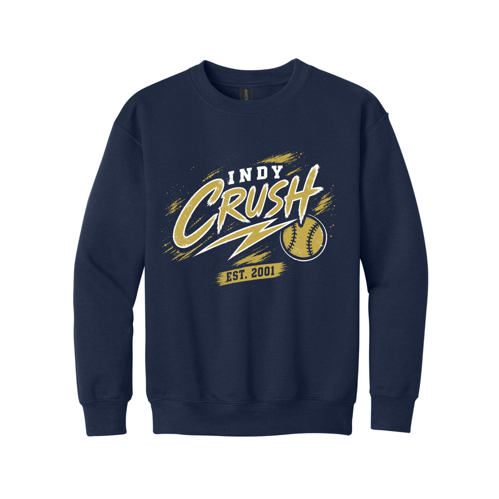 INDY CRUSH YOUTH CREW SWEATER  - CHOOSE FROM 4 DESIGNS