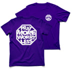 PRAY MORE WORRY LESS T-SHIRT - White/Black ink