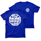 PRAY MORE WORRY LESS T-SHIRT - White/Black ink