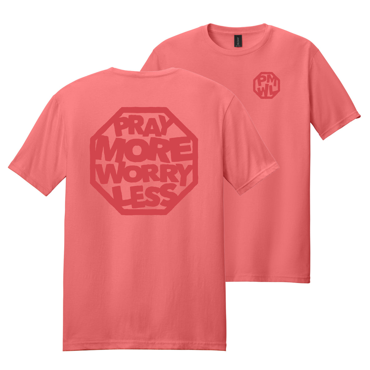 PRAY MORE WORRY LESS T-SHIRT - tonal ink