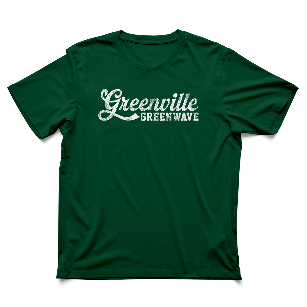 Greenville Green wave Script Tshirt