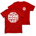 PRAY MORE WORRY LESS T-SHIRT - White/Black ink